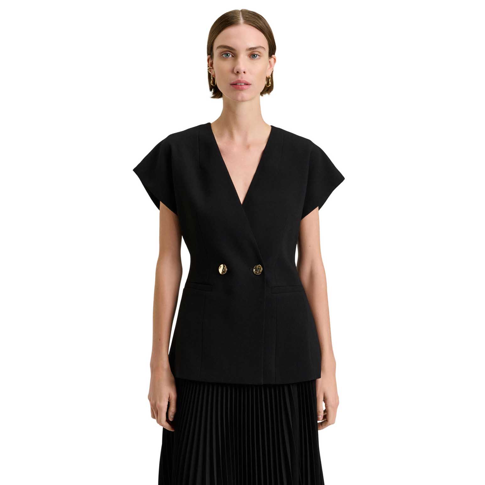 Veronika Maine Stretch Crepe Waistcoat